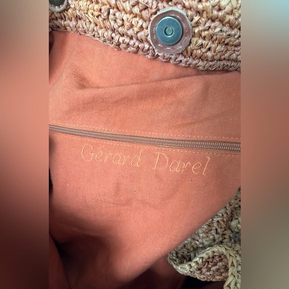Gerard Darel large raffia tote rust orange color - Picture 4 of 11